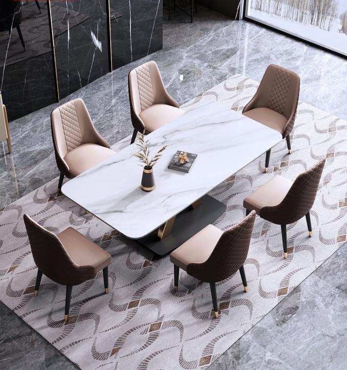OEM Black Dining Table Marble Onyx Modern Furniture 3