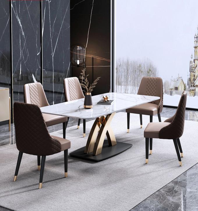 OEM Black Dining Table Marble Onyx Modern Furniture 5