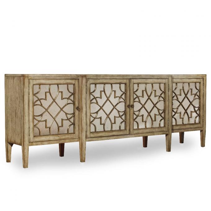 Black Mirror Credenza Cabinet Sideboard Organizer Set For Living Room TV 1
