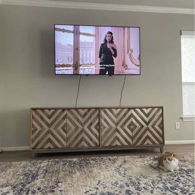 Custom Wooden Kitchen Sideboard Media Console With Glass Doors 6