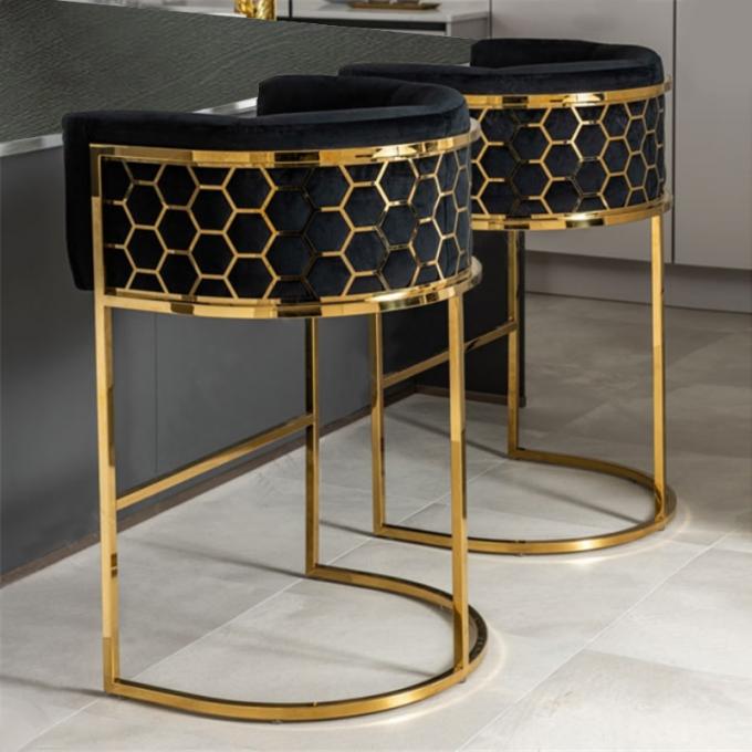 Modern Custom Living Room Seating Stainless Steel Bar Furniture with High Chrome Base 3