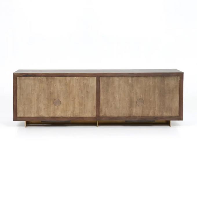 Dark Solid Wood Walnut Sideboard Wooden Buffet Cabinet OEM 5