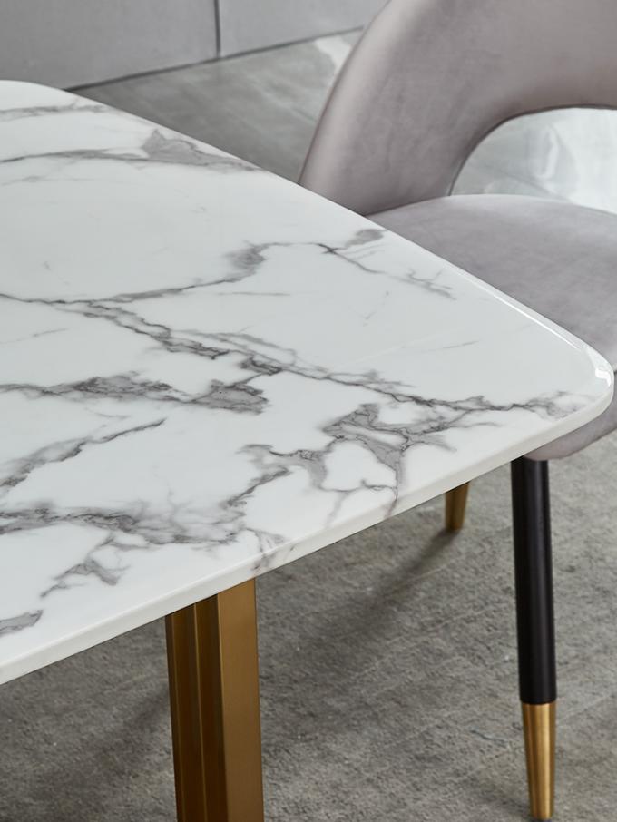 Adjustable 6 Person Round Dining Table Marble Stone Slab Top 3