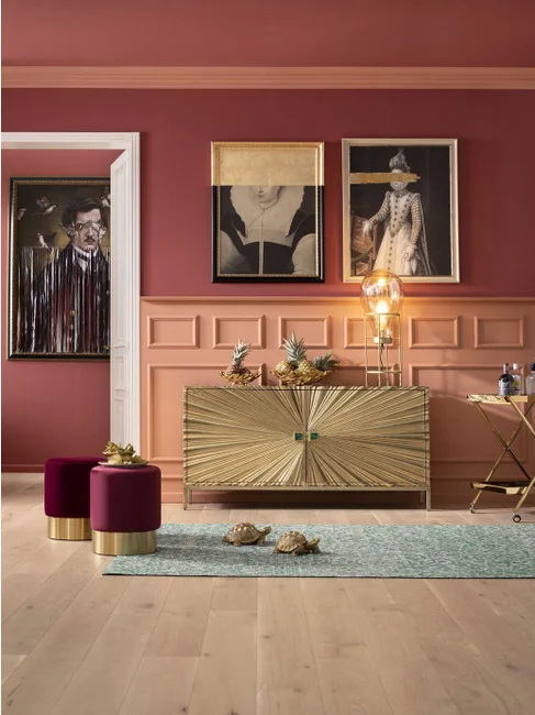 Low Wooden Mirrored Living Room Sideboard TV Stand 1