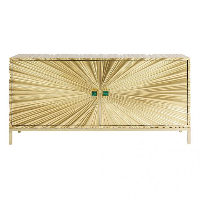 Low Wooden Mirrored Living Room Sideboard TV Stand 3