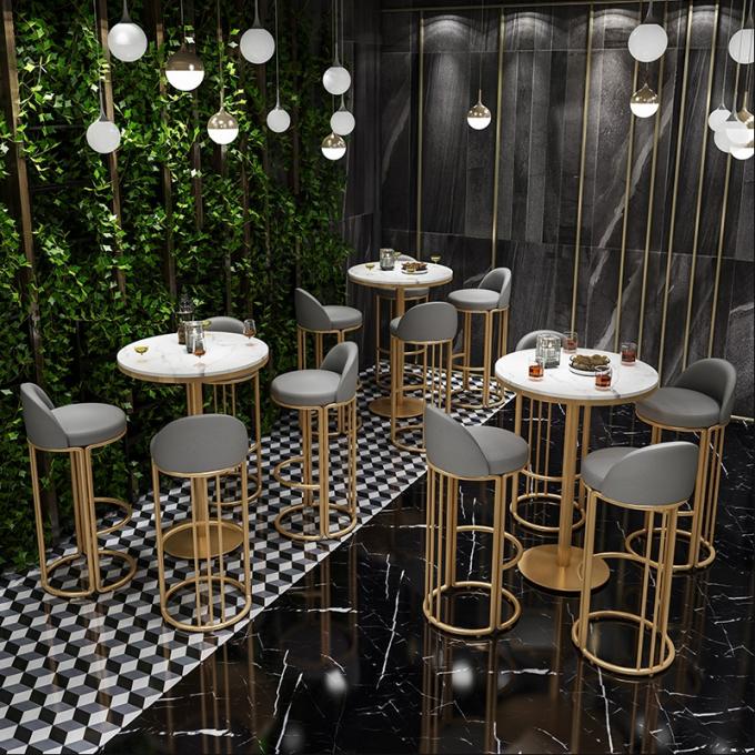 Modern High Gold Outdoor Italian Colorful Metal Frame Iron Bar Stools for Restaurants 1