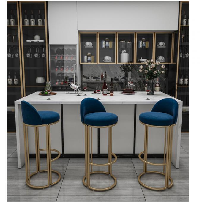 Modern High Gold Outdoor Italian Colorful Metal Frame Iron Bar Stools for Restaurants 4