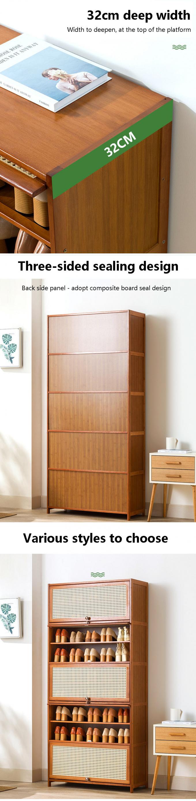 Bamboo 5 Tier Wooden Shoe Rack Storage Organizer Furniture 3