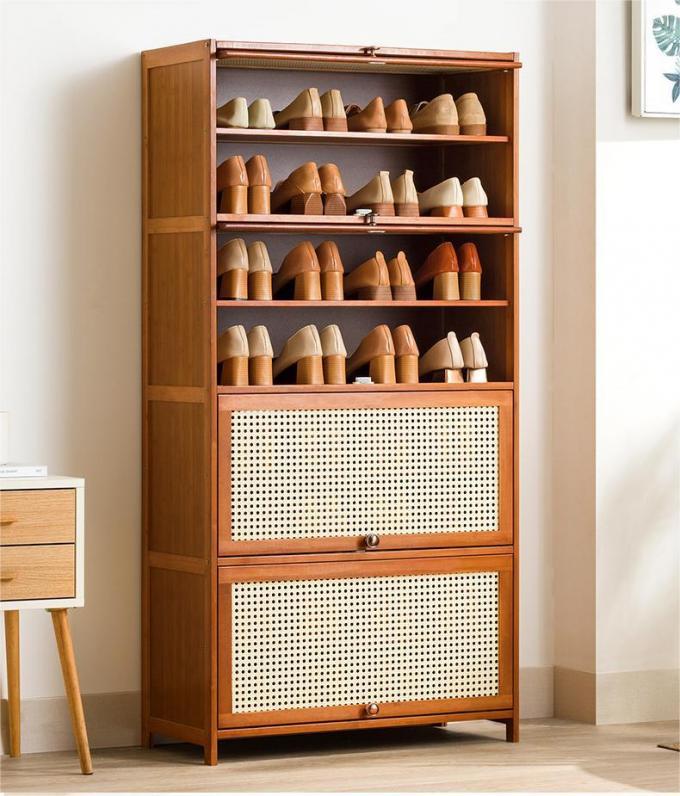Bamboo 5 Tier Wooden Shoe Rack Storage Organizer Furniture 10