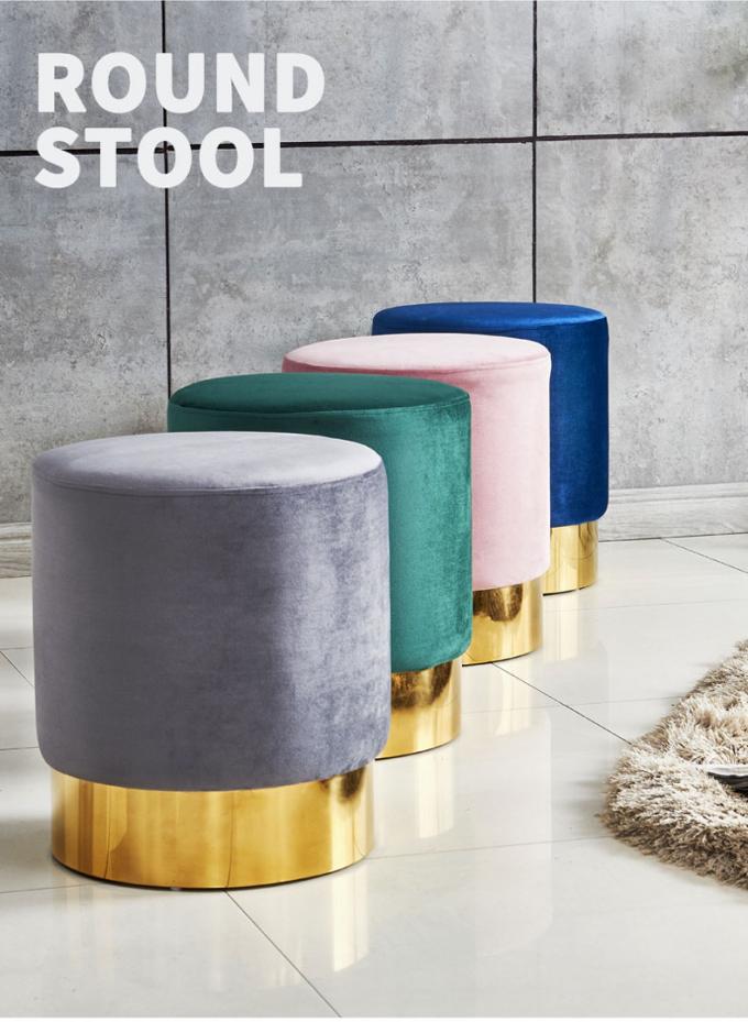 Velvet Seat Metal Counter Bar Stools Chair for Coffee Shop and Living Room Function 1