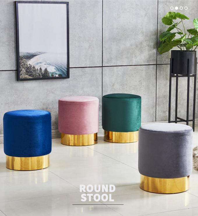 Velvet Seat Metal Counter Bar Stools Chair for Coffee Shop and Living Room Function 3