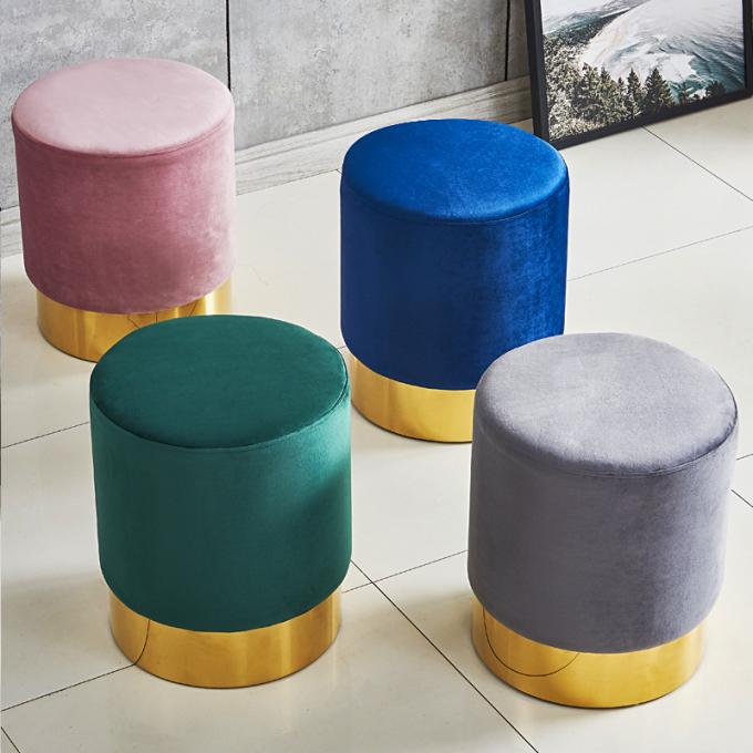 Velvet Seat Metal Counter Bar Stools Chair for Coffee Shop and Living Room Function 6