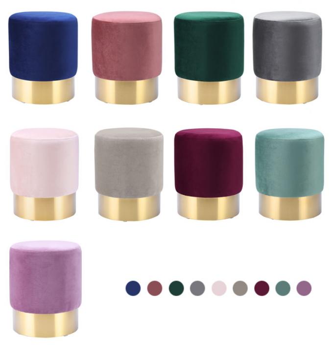 Velvet Seat Metal Counter Bar Stools Chair for Coffee Shop and Living Room Function 11