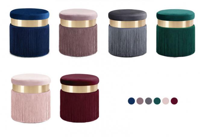 Velvet Seat Metal Counter Bar Stools Chair for Coffee Shop and Living Room Function 13