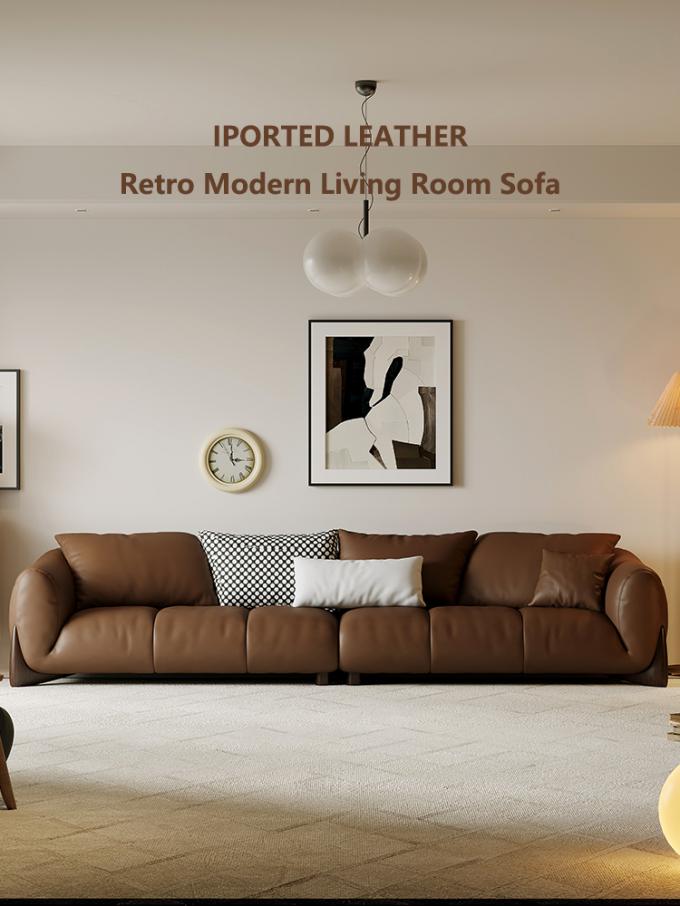 Italiaans Echt Lederafdelingstoel Sofa Set Modulaire woonkamermeubilair 1