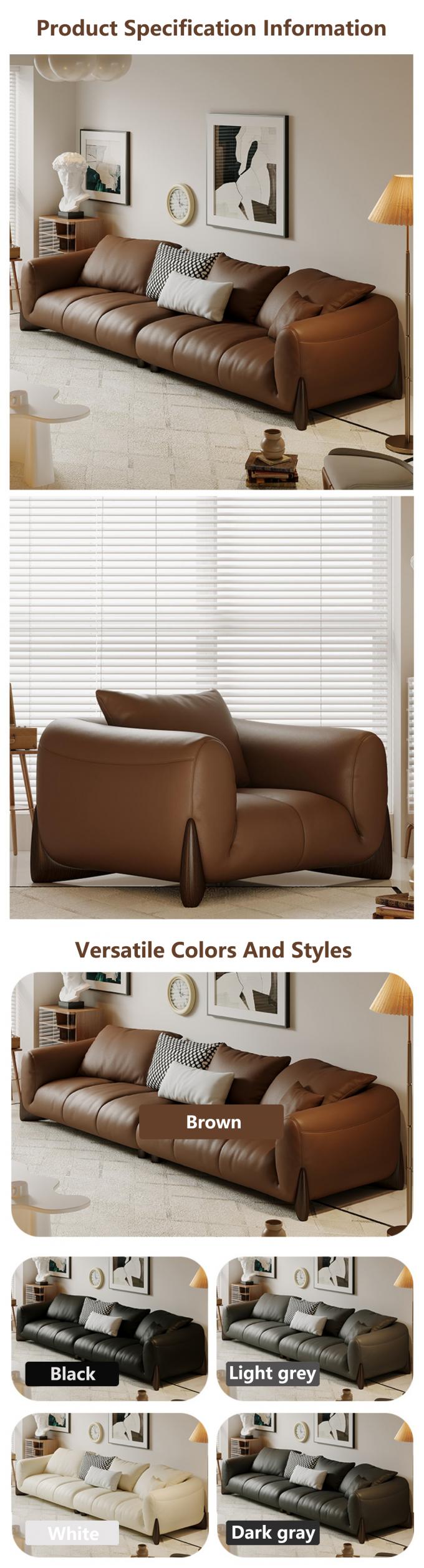 Italiaans Echt Lederafdelingstoel Sofa Set Modulaire woonkamermeubilair 4