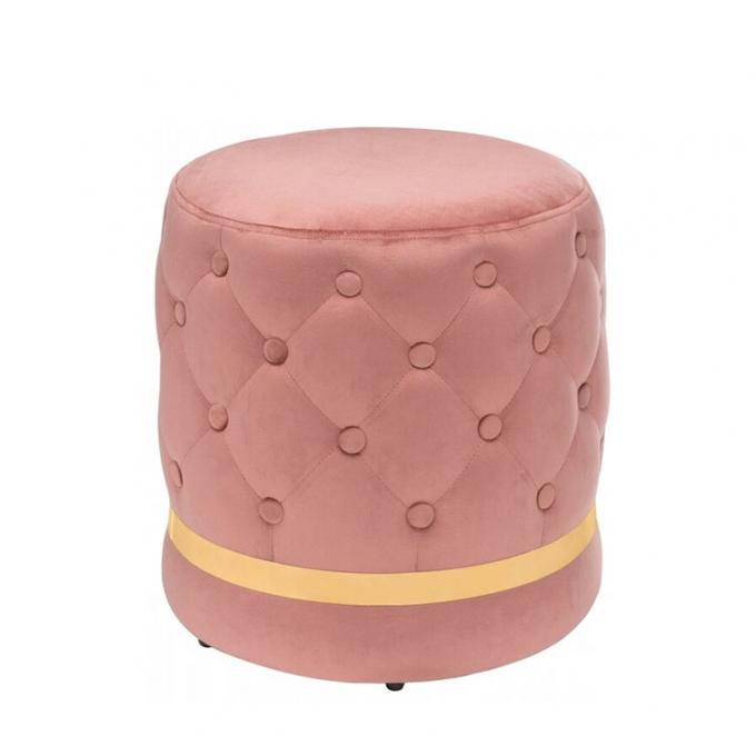 Plastic Wooden Round Ottoman Stool Seat Chair Pouf 4