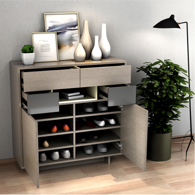 Plywood Slim Wooden Shoe Cabinet Rack Storage Modern Home Furniture 3 Tier 8