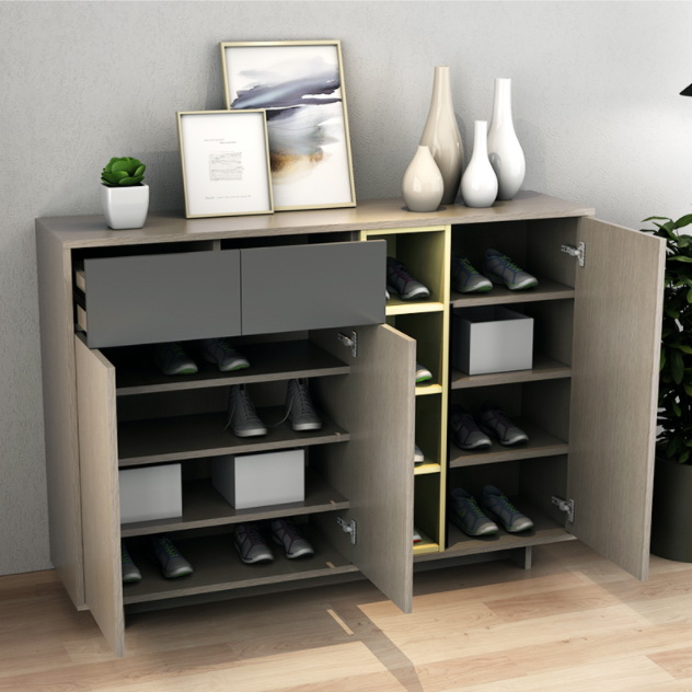 Plywood Slim Wooden Shoe Cabinet Rack Storage Modern Home Furniture 3 Tier 3
