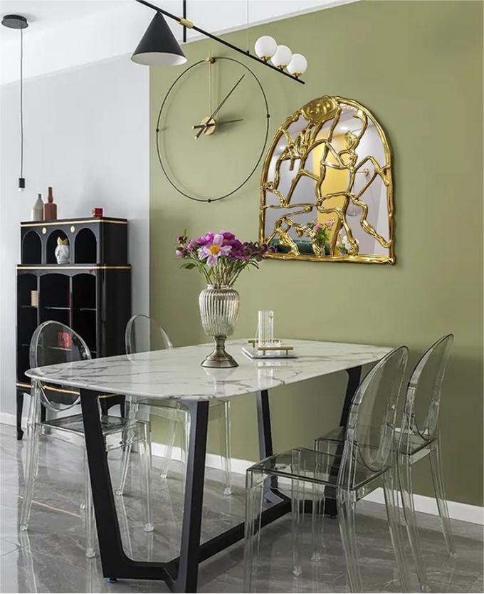 Full Length Hanging Brushed Brass Mirror 100x200cm Decorative 3