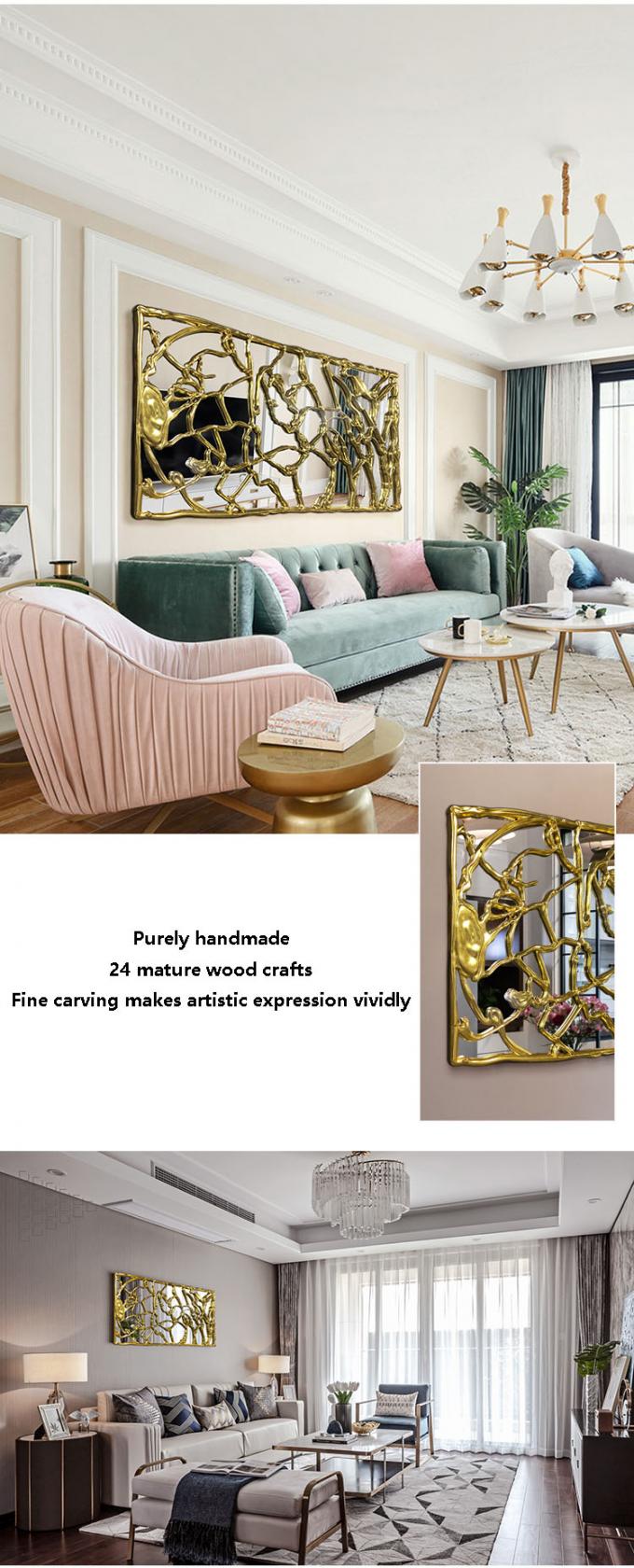 Full Length Hanging Brushed Brass Mirror 100x200cm Decorative 5