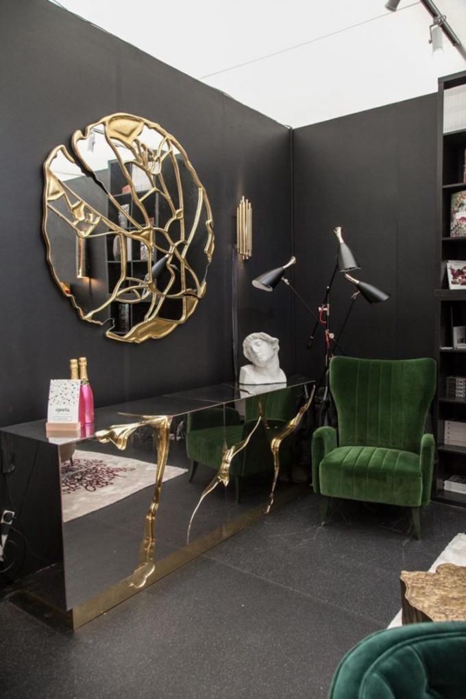Full Length Hanging Brushed Brass Mirror 100x200cm Decorative 10