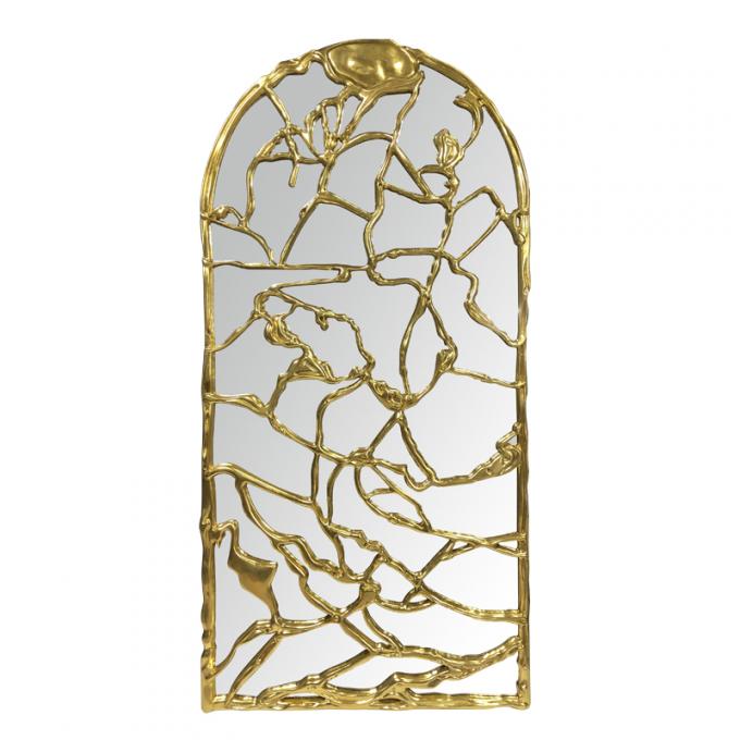 Full Length Hanging Brushed Brass Mirror 100x200cm Decorative 11