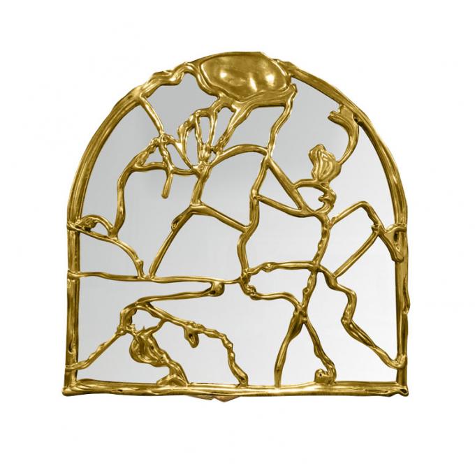 Full Length Hanging Brushed Brass Mirror 100x200cm Decorative 12