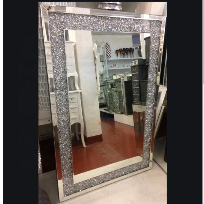 Glass LED Crystal Bedroom Wall Mirror Decorative Full Length Home Furniture 1