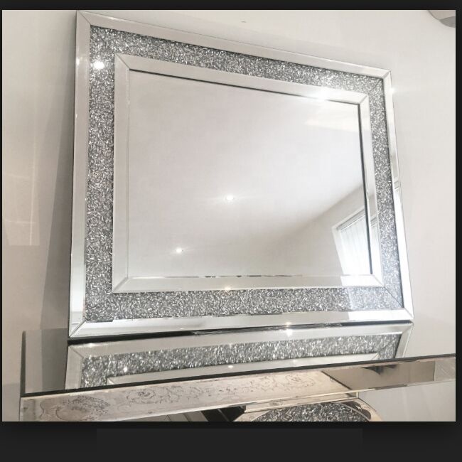 Glass LED Crystal Bedroom Wall Mirror Decorative Full Length Home Furniture 3