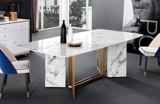 2020 Hot Seller Marble Inlay Dining Table with Customized Design and Solid Pattern 1