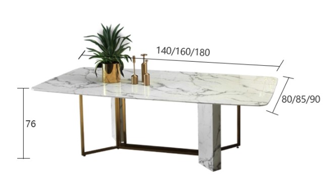 2020 Hot Seller Marble Inlay Dining Table with Customized Design and Solid Pattern 4