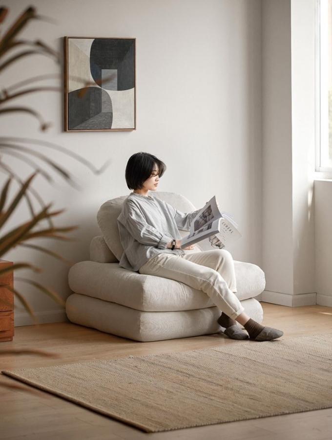 Nằm Convertible phần ghế sofa giường ghế sofa Tatami với vải nhung 8
