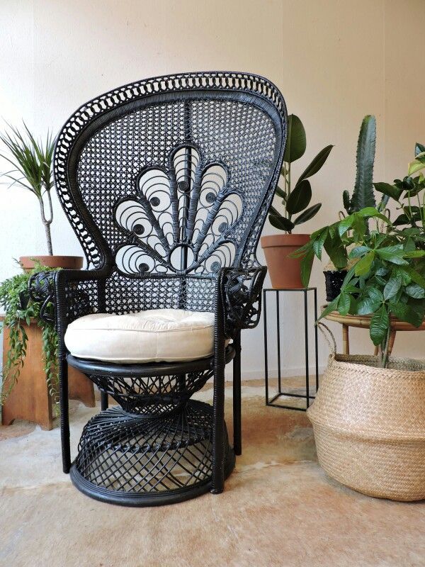 Wooden Rattan Arm Chair Outdoor Wicker Peacock Furniture 8