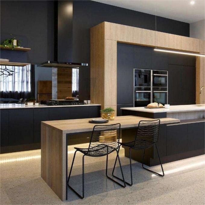 Melamine Board Prefab Kitchen Cabinets Wall Mounted Furniture 0