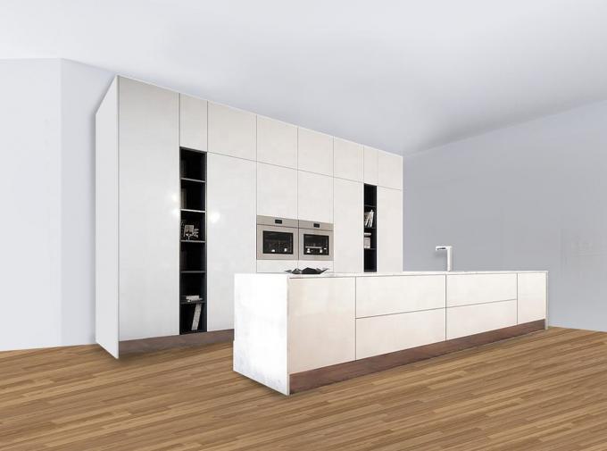 Acrylic Modular Assembled Kitchen Cabinets Melamine Carcase 2