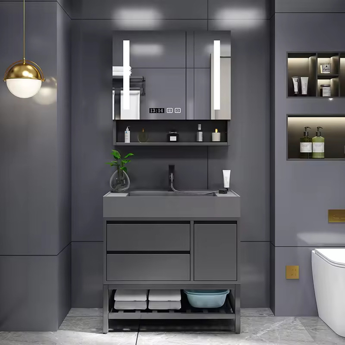 Rectangular 30 Inch Bathroom Vanity Single Cabinet ODM 1