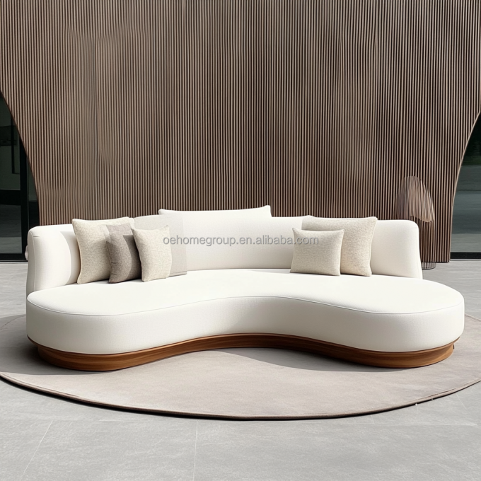 Italiaanse fluwelen bank stof vrijetijds gebogen bankstel modern uniek woonkamer bank voor moderne lounge 2