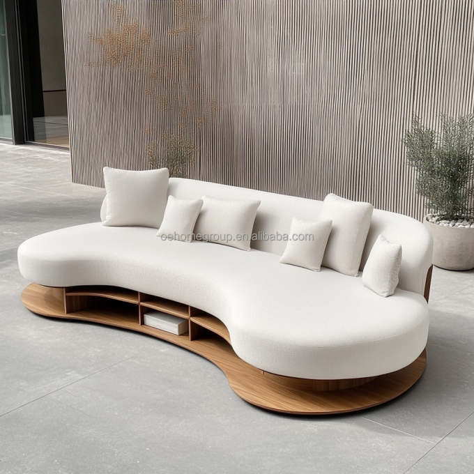 Italiaanse fluwelen bank stof vrijetijds gebogen bankstel modern uniek woonkamer bank voor moderne lounge 3