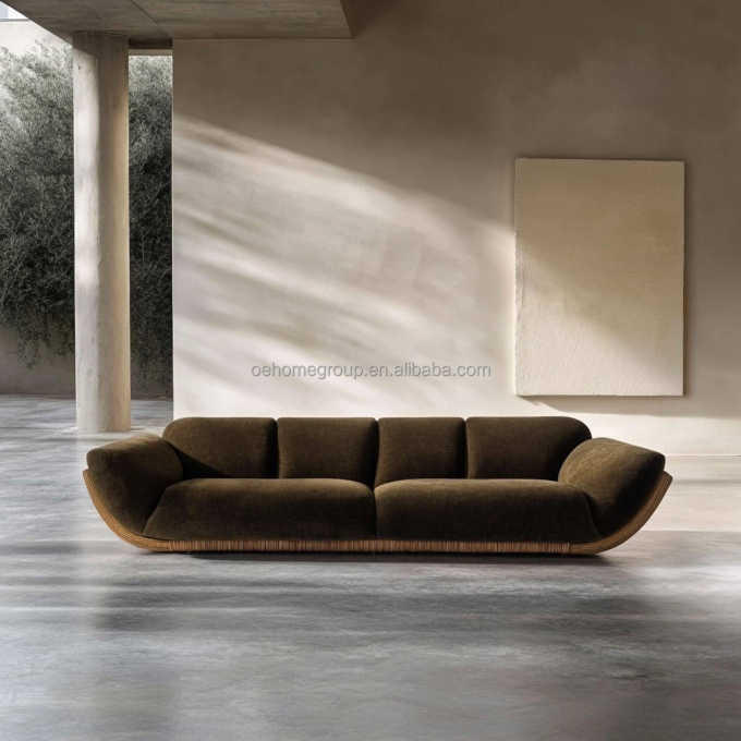 Divano angolare in velluto stile moderno per soggiorno, a forma di U, hotel, lusso leggero, combinazione modulare 5