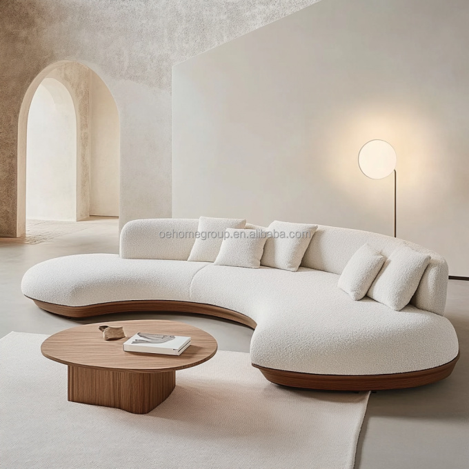 أريكة بلون الجوز قابلة للاتكاء عدد 2 بتصميم ياباني وابي-سابي لغرفة المعيشة العصرية وتصميم الأثاث المنزلي 5