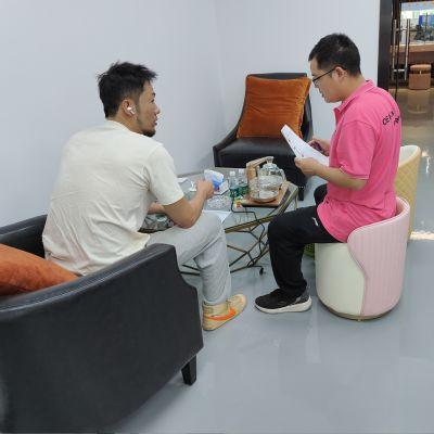 Ghế thư giãn hình dạng độc đáo hiện đại, tay vịn bằng gỗ nguyên khối, tay cầm cơ chế vận hành cho ghế bành gia đình và khách sạn 42