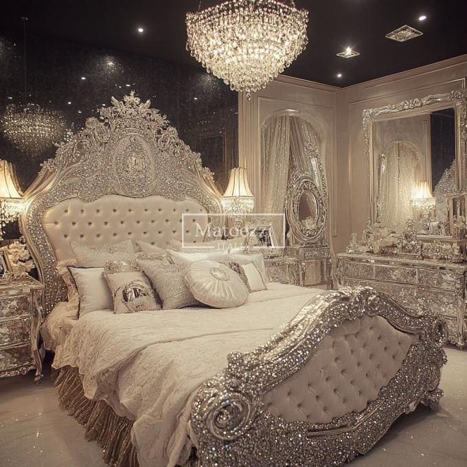 Ubah Kamar Tidur Gaya Modern Inggris Ranjang Ukuran Kingsize Menampilkan Rangka Kayu Kristal Berlian Dan Desain Terbaru 7