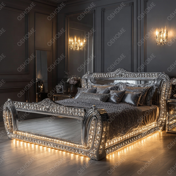 Bộ phòng ngủ cỡ King cổ điển phong cách Châu Âu, nội thất sang trọng cho biệt thự, tinh tế 7