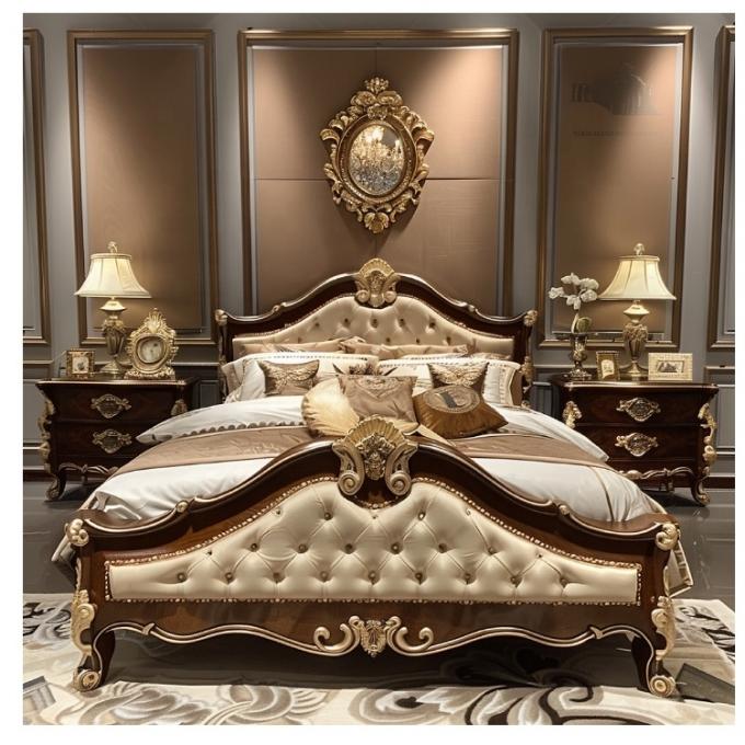 Modern Double Bed Master Bedroom Luxury Light French Luxury Princess Bed Solid Wood Wedding Bed (Tầm ngủ hai người hiện đại) 3