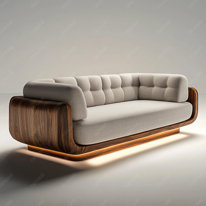 Gaya Eropa Minimalis ruang tamu Modern Putih Kayu Kaki Chesterfield Sofa Set Dengan Warna Disesuaikan Dan Desain Mewah 3