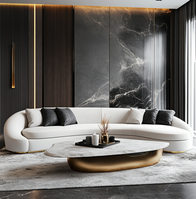 Set Sofa Hotel Belud Dan Kulit Asli Untuk Perabotan Lobi Hotel Multifungsi Ruang Tamu Atau Perabotan Apartemen 2