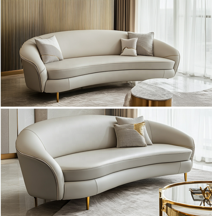 Set Sofa Hotel Belud Dan Kulit Asli Untuk Perabotan Lobi Hotel Multifungsi Ruang Tamu Atau Perabotan Apartemen 6