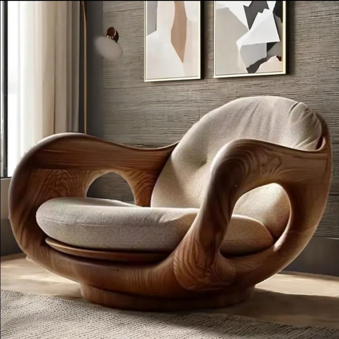 Ghế sofa đơn bằng gỗ nguyên khối kiểu Ý loại 1 có thể ngả lưng, thiết kế sáng tạo kiểu cabin hạng nhất có thể chuyển đổi 1