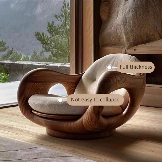 Ghế sofa đơn bằng gỗ nguyên khối kiểu Ý loại 1 có thể ngả lưng, thiết kế sáng tạo kiểu cabin hạng nhất có thể chuyển đổi 2